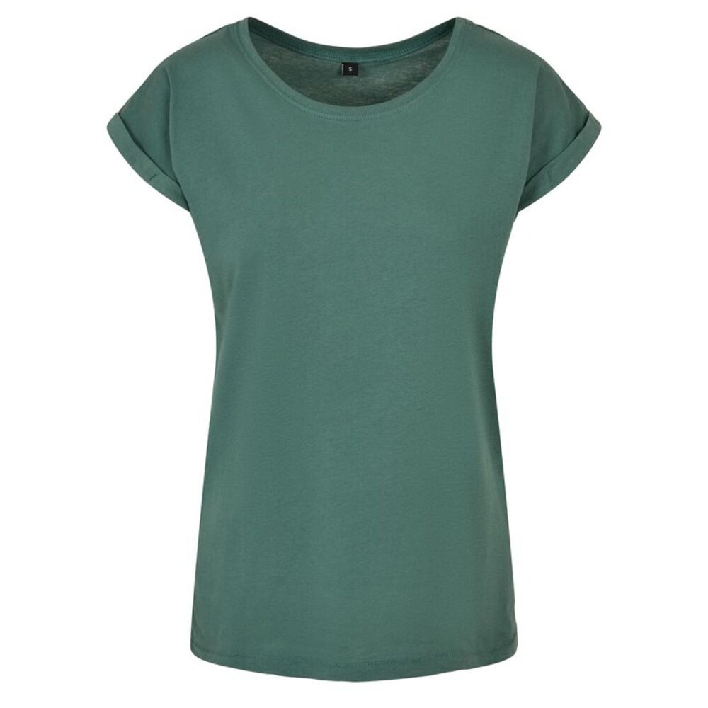 Build Your Brand Womens/Ladies Extended  T-Shirt / Pale Leaf